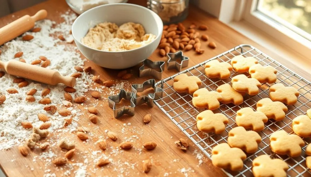 baking almond cookies baking almond cookies