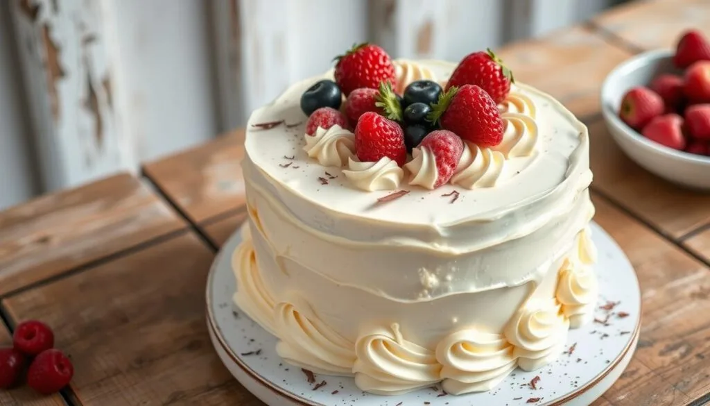 Decorated gluten-free white chocolate cake Decorated gluten-free white chocolate cake