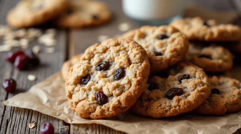 “Easy oatmeal raisin cookie recipe with melted butter and cinnamon
